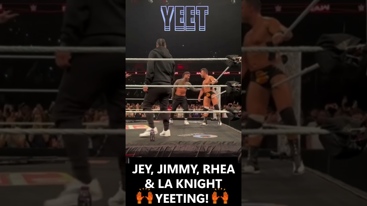 Jey, Jimmy, Rhea and LA Knight YEETING After RAW! 