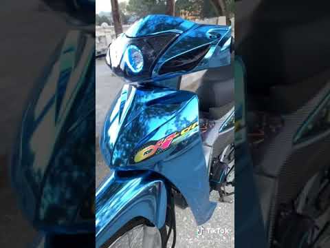 Video Wave 110 xe sơn gốc màu xanh dán đổi màu lên xanh nước... - youtube