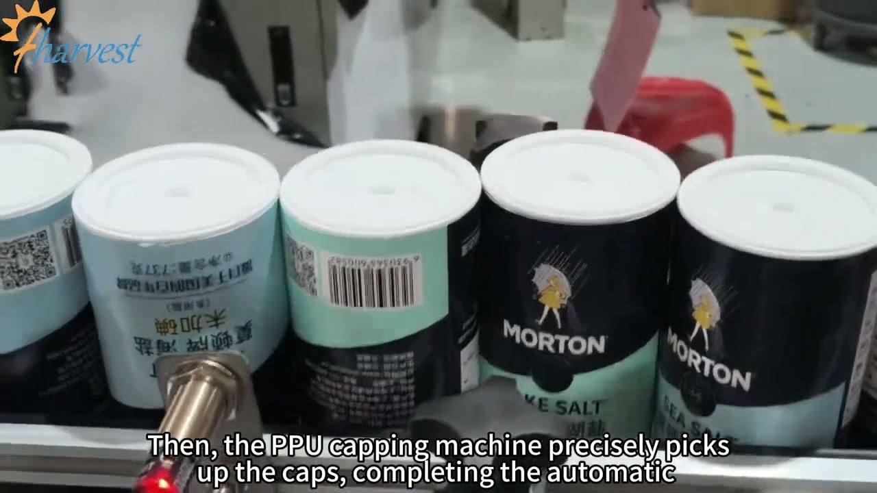 A revolution in salt container sealing! Hot melt adhesive + PPU capping machine in one unit