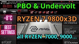 RYZEN 7 9800x3D PBO Undervolt CPU, MSI BIOS settings