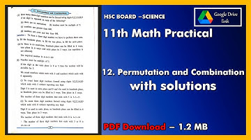 11th Math Practical No.12 Answers [Science]
