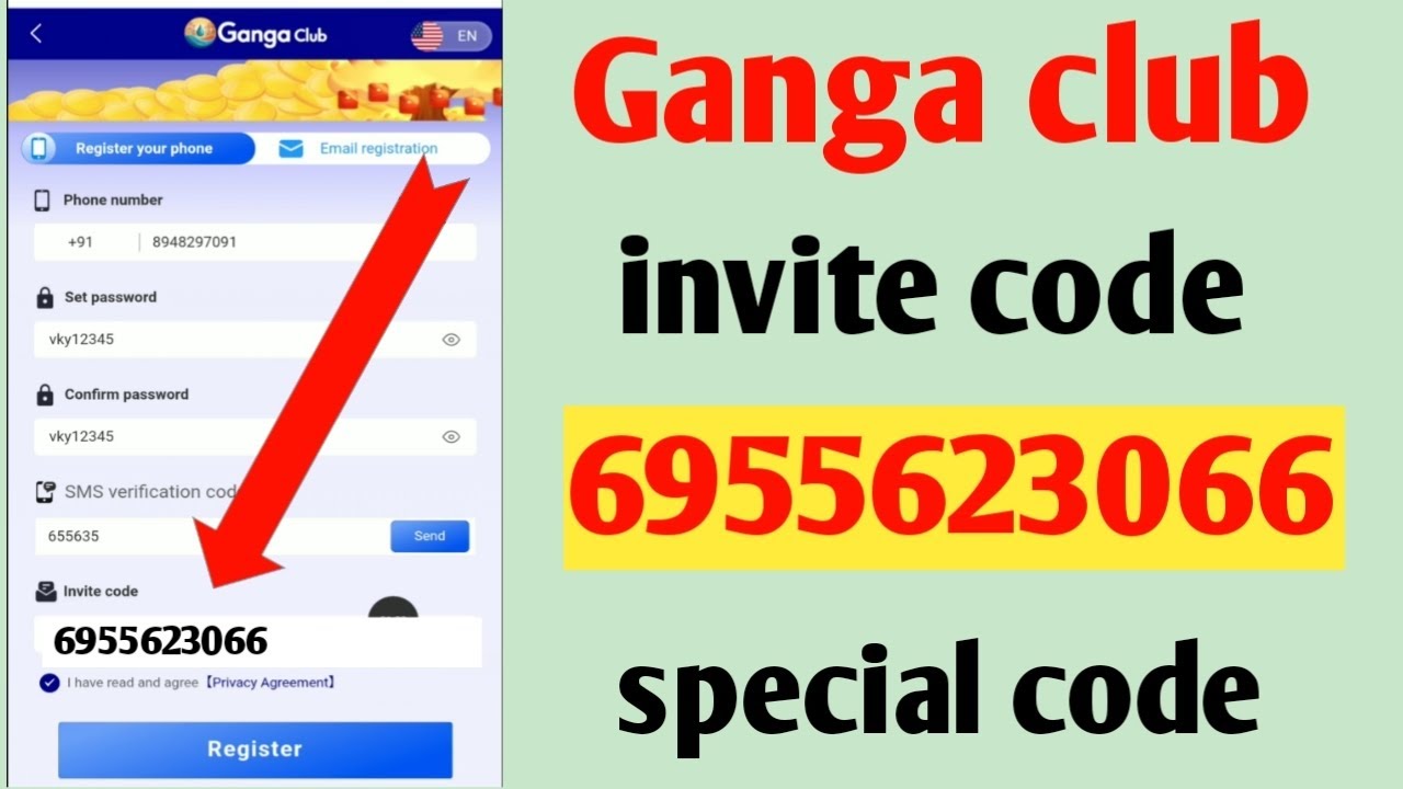 Ganga club game invite code / ganga club game register kaise kare / ganga club invite code / invite