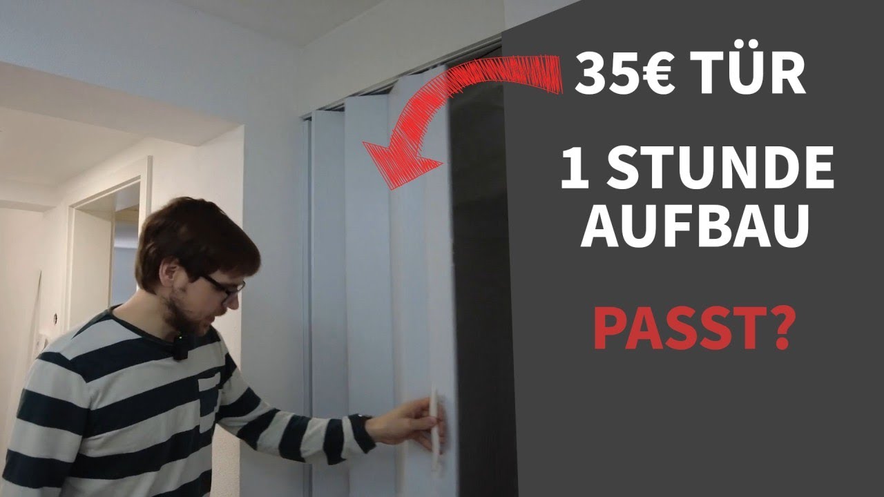 💰 Günstige Falttür Accordion seitlich kürzen und Einbauen - YouTube
