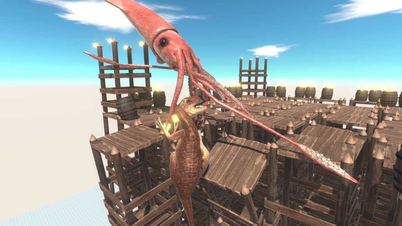 ALLOSAURUS Battles on Tilting Tower Animal Revolt Battle Simulator