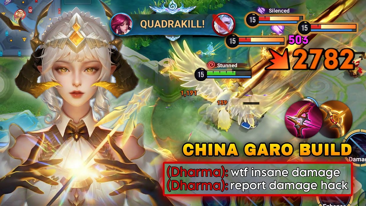QUADRAKILL! CAN GARO CAN STILL DOMINATE IN RANK GAME THIS NEW SEASON? | CHINA GARO BUILD & ARCANA