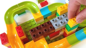 Marble run race ASMR, Играем в шарики марблс, Reverse video with Lego Blocks Experiment