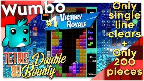 Tetris 99 Double Bounty - "Only single line clears" "200 Tetriminos"