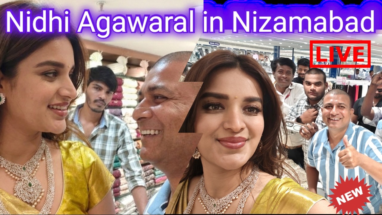 Heroine NIDHI AGARWAL in Nizamabad| R S Brothers Shopping mall opening in Nizamabad
