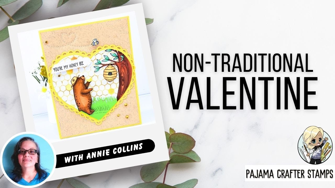 Non- Traditional Valentine's Day Card | Bruno Bee Keeper Stamp | Pajama Crafter Stamps