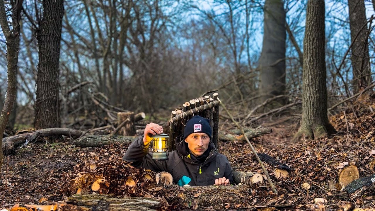 Building a Secret Underground Survival Dugout | Warm Stove | Bushcraft