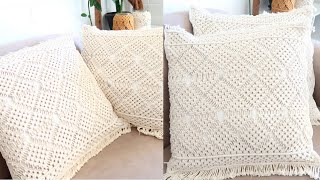 DIY: Macrame Cushion Tutorial | Macrame Pillow Cover Tutorial