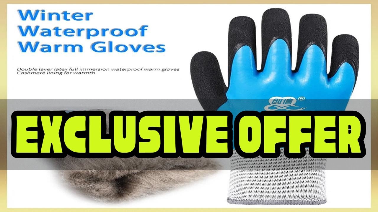 1Pair Winter Waterproof Work Safety Thermal Gloves Anti-Slip Grip Rubber Garden Gloves For Worker B