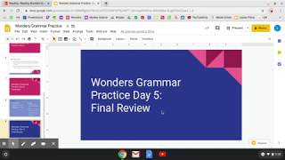 Wonders Grammar Unit 3 Week 4 Day: Final Review