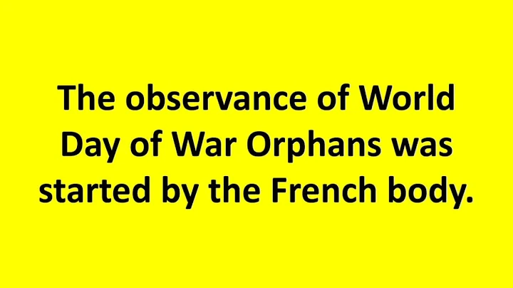 About World Day of War Orphans (6 January) /Few lines on World Day of War Orphans.