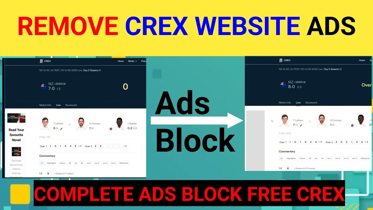 Crex Remove Ads | Cricket Scoreboard Css Code | Obs Setup 2025
