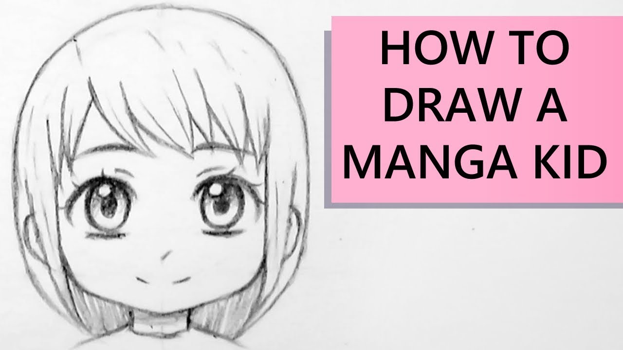 How to Draw a Manga Kid Face in Front View 