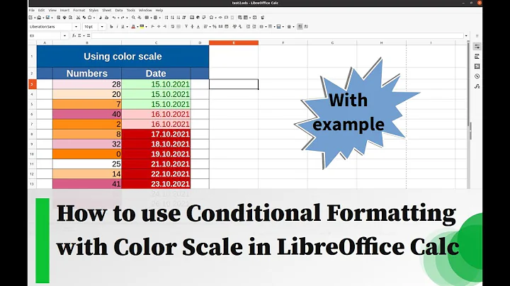 How to use Conditional Formatting with Color Scale in LibreOffice Calc
