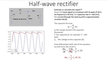 LTSpice, Half-wave rectifier.
