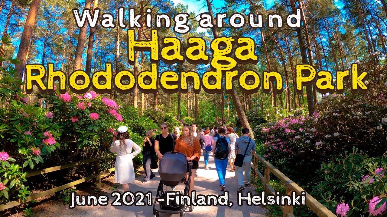 Walk around Haaga Rhododendron Park, June 2021, Finland, Helsinki [4K]