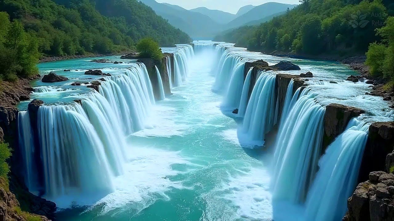 Nature Sounds: Roaring Waterfall in Vast Canyon • White Noise for Deep Sleep