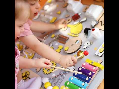 Великий Бізіборд Монтессорі для хлопчика Динозаври Іграшка для моторики, бизиборд для дітей дерев'яні іграшки + подарунок, відео 3