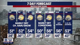 Sudden cold snap, snow to clear out through the weekend | FOX 13 Seattle
