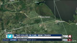 Two people dead in Moore Haven crash when driver runs red light