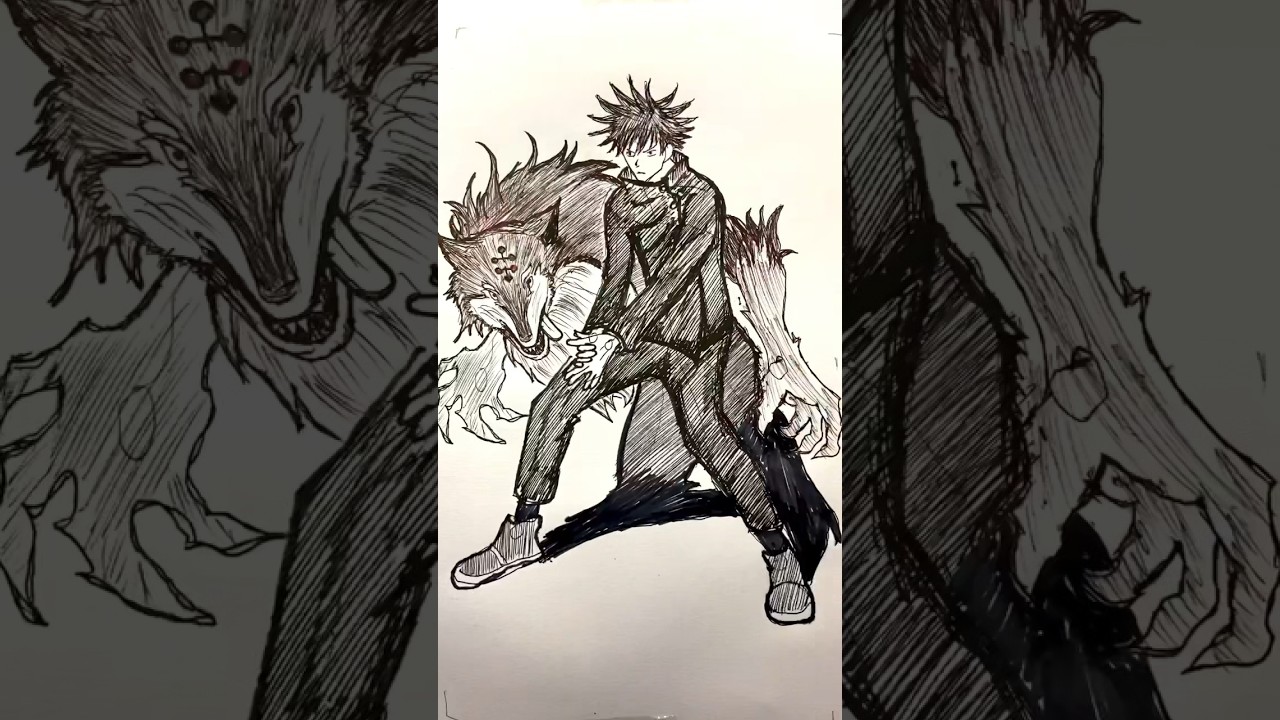 Megumi and Divine Dog Speed Drawing | Jujutsu Kaisen 