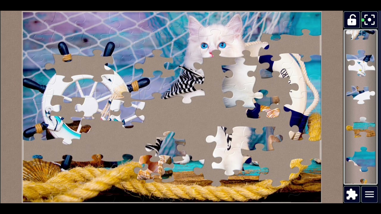 Cute White Cat Jigsaw Puzzle 🧩🐱 | Relaxing Tick Sound ASMR | Long Gameplay