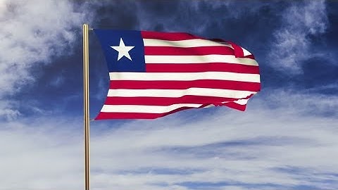4K Liberia flag waving in the wind. Green screen, alpha matte. Loopable animation Stock video