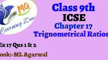 Class 9th ICSE Math Ch 17 Trignometrical Ratios Ex 17 Qus 1 & 2