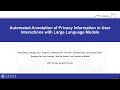 KDD2026 -Automated Annotation of Privacy Information in User Interactions with Large Language Models