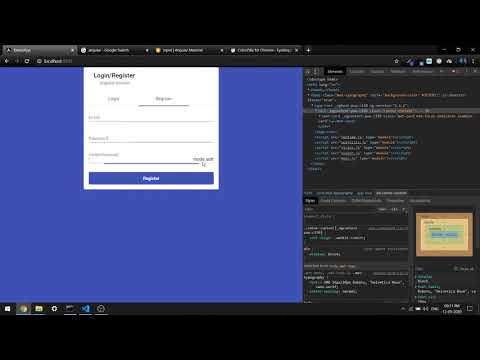 Login Register Angular 9  with Angular Material Design 3/4