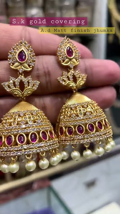 latest-collection-a-d-matt-finish-jhumka-s-k-gold-covering-pondy