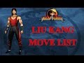 Mortal Kombat 4 - Liu Kang Move List