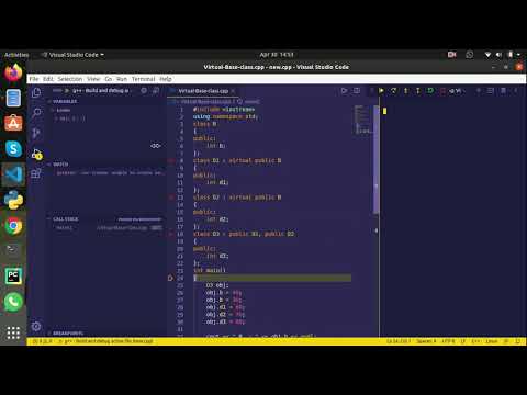 Virtual Base class in C++ (with debugging)