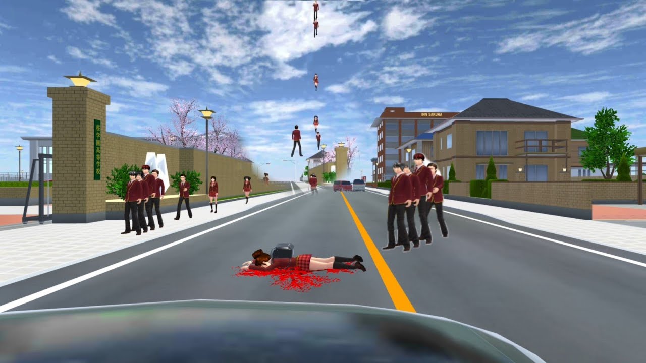 Sakura ditabr4k mobil | SAKURA school simulator