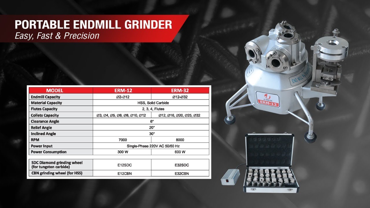 PORTABLE ENDMILL GRINDER J-TECH BY JAYA METAL TEKNIKA (JMT)