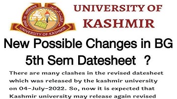 New Possible Changes in BG 5th Sem Datesheet _