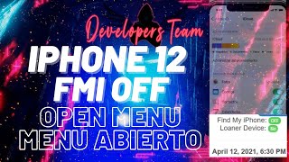 iPhone 12 iCloud Off Menú abierto - FMI OFF OPEN MENU SIN JAILBREAK