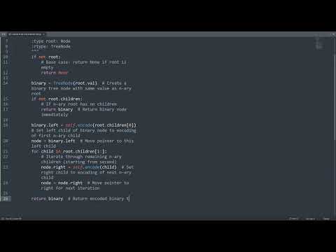 Leetcode 431. Encode N-ary Tree to Binary Tree in Python | Python Leetcode | Python Coding Tutorial