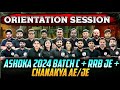 Orientation session  ashoka 2024 c rrb je  chanakya batch for civil mechanical  electrical