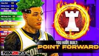 MY NEW BUILD IS A GLITCH ON NBA 2K23! DEMIGOD 2-WAY 3PT POINT FORWARD BUILD NBA 2K23