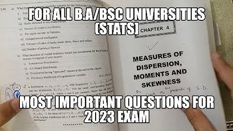 Ch#4 Measures of Dispersion Full Chapter Most Important Questions For BS/BSC Statistics Exam 2023