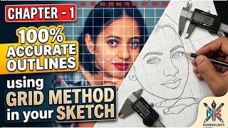 Chapter- 1 How to use grid method for 100% accurate outlines #learnart  #learnsketching