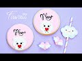 How to decorate kawaii cat cookies tipless with royal icing  fawaii 