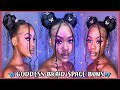 HOW TO: GODDESS BRAID SPACE BUNS 🦋 | Outre Braid Up Pre-Stretched Braiding Hair | Adaisha Miriam
