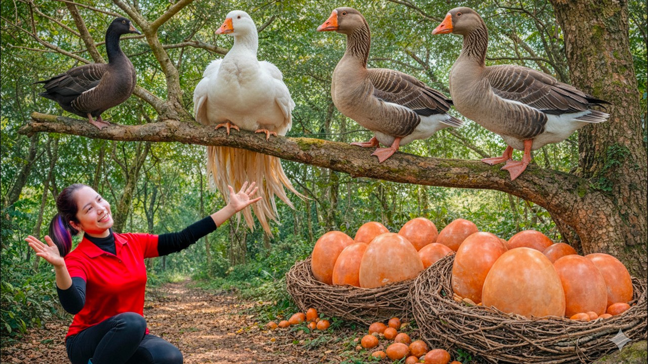 Harvest 1000+ Giant Goose Eggs Go to Market Sell | 360 Days From Newborn to Survivor | Off the Grid