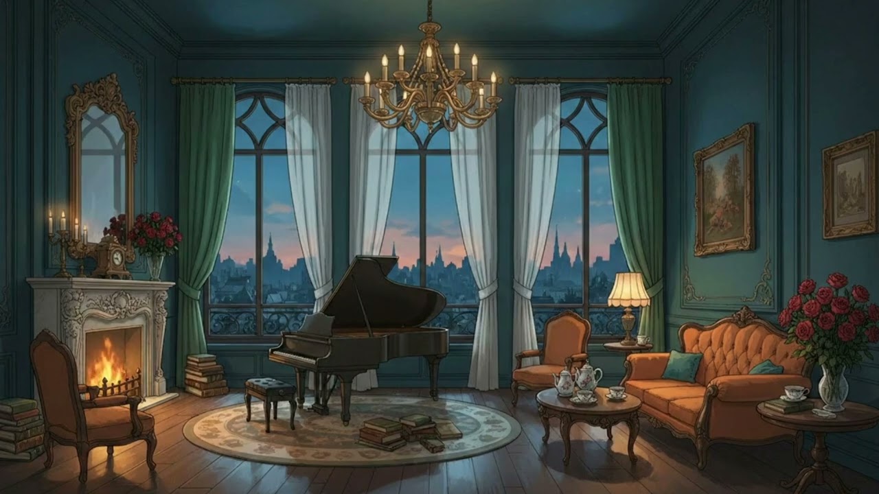 1940s Oldies Music Playing |  Another Room at Snowy Manor | Cozy Vintage Sleep Ambience