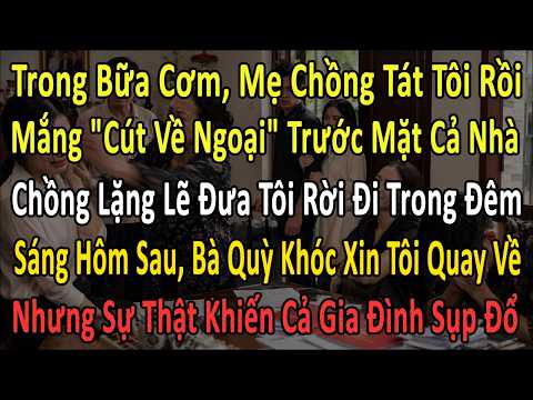 Trong Bữa Cơm, Mẹ Chồng Tát Tôi Rồi Đuổi “Cút Về Ngoại”. Hôm Sau Bà Quỳ Khóc Xin Tôi Cứu Cả Gia Đình